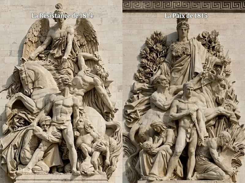 Phù điêu La Marseillaise tinh xảo trên Khải Hoàn Môn Paris.